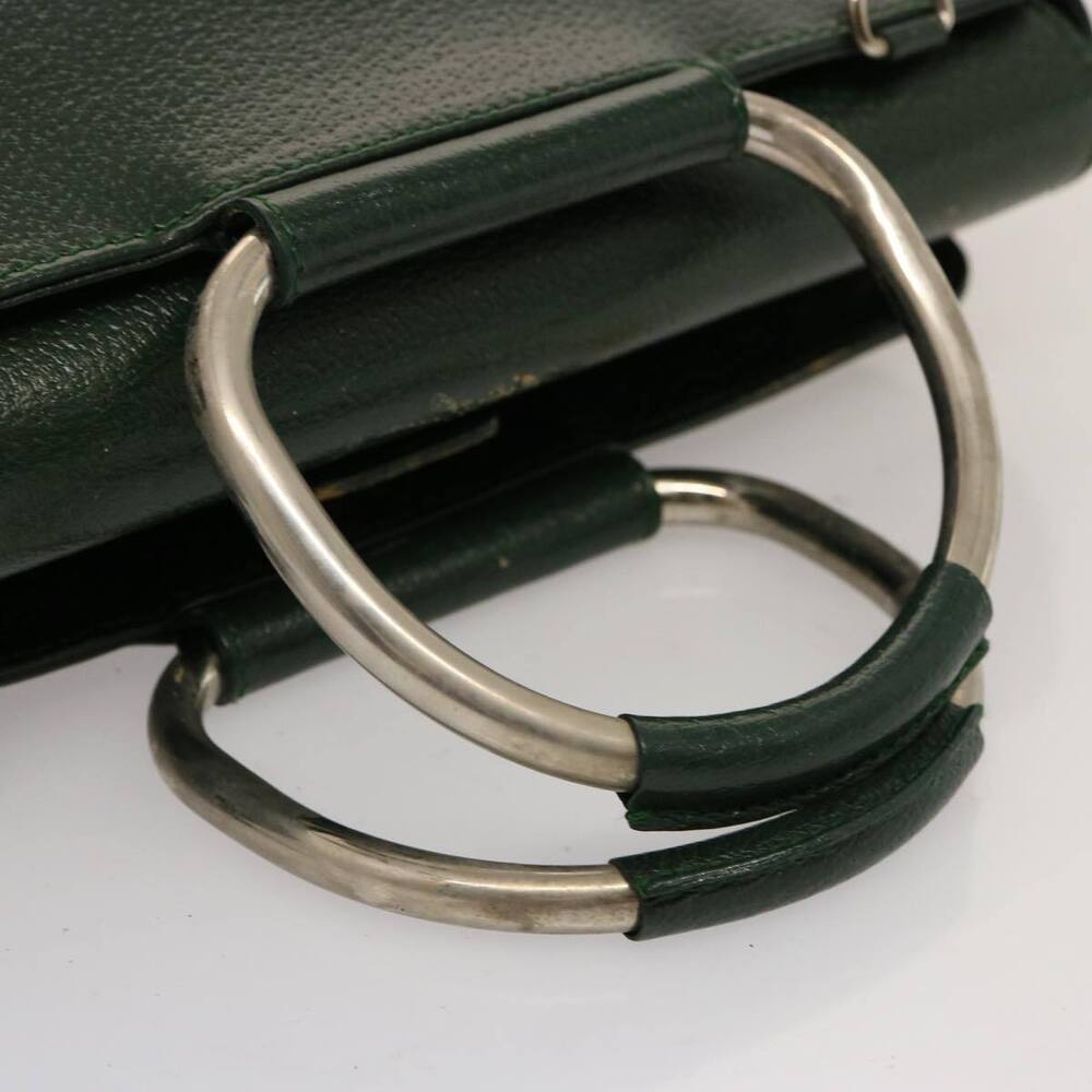 GUCCI Hand Bag Leather Green 000 2058 0307 Auth 75505 - Picture 7 of 16